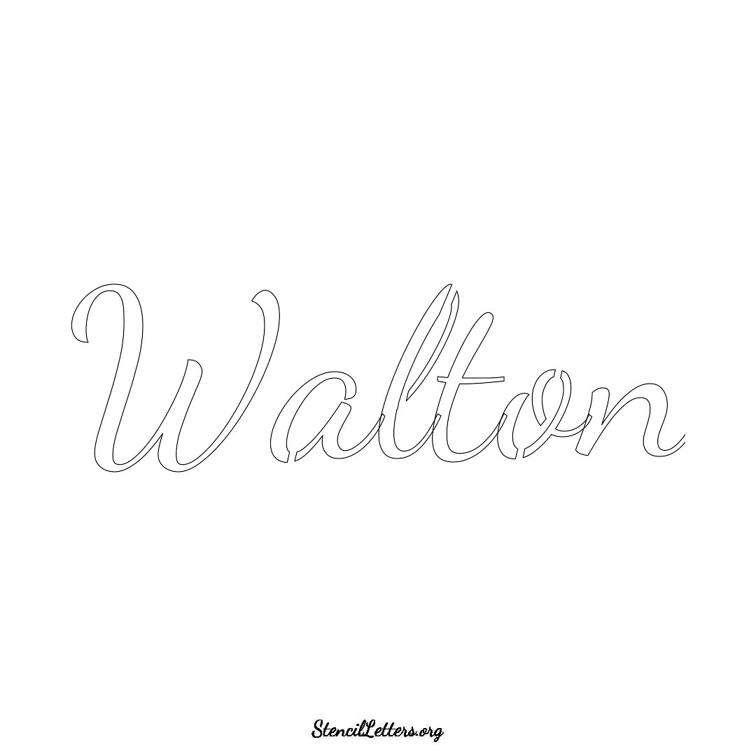 Walton name stencil in Cursive Script Lettering