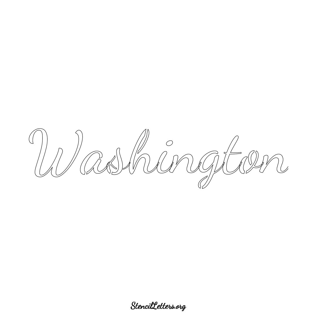 Washington name stencil in Cursive Script Lettering