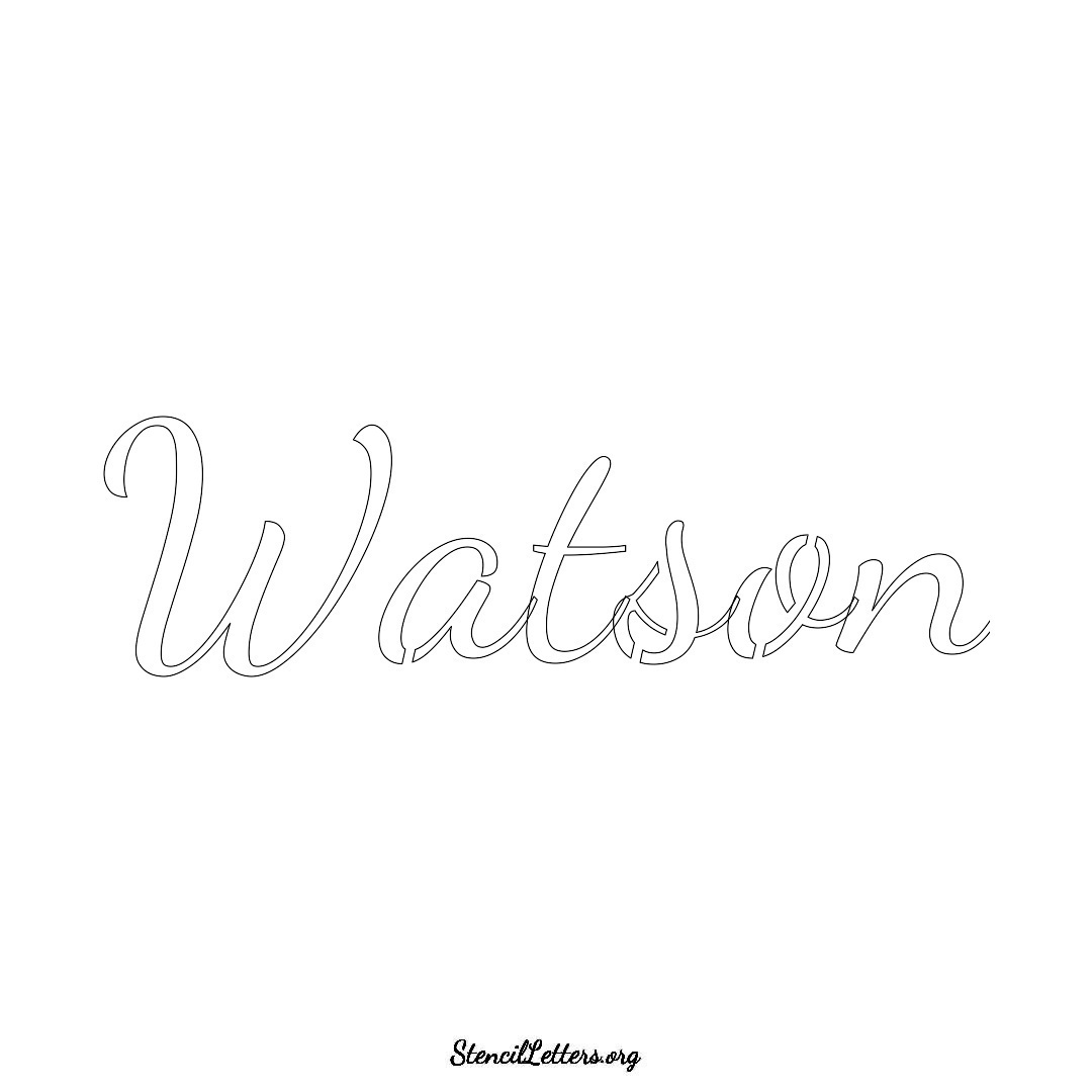 Watson name stencil in Cursive Script Lettering