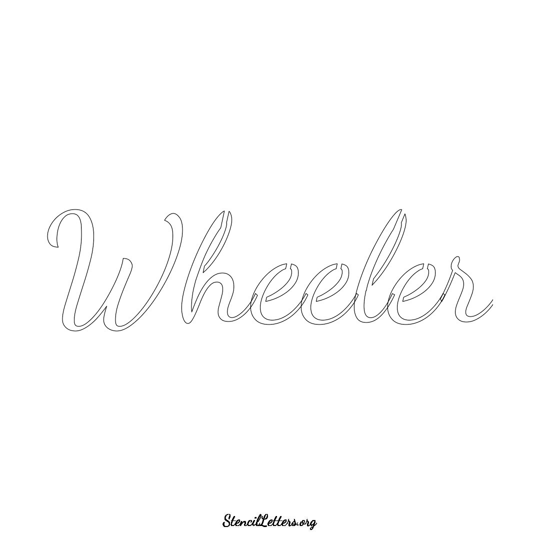 Wheeler name stencil in Cursive Script Lettering