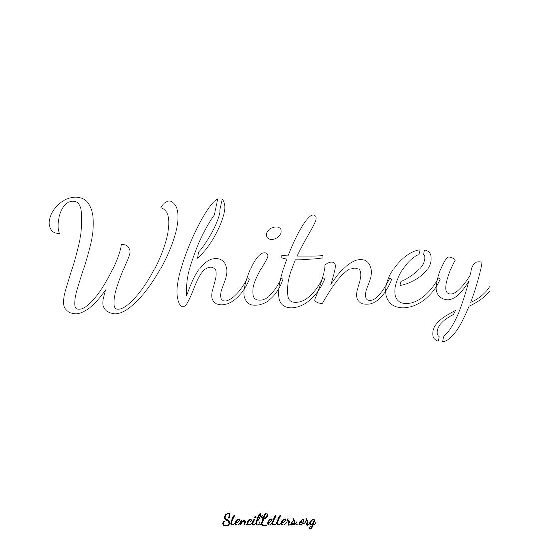 Whitney name stencil in Cursive Script Lettering