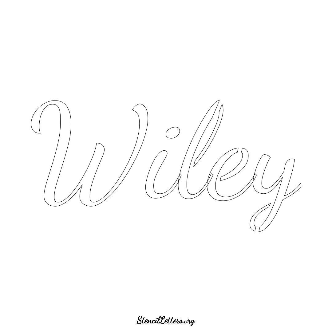 Wiley name stencil in Cursive Script Lettering