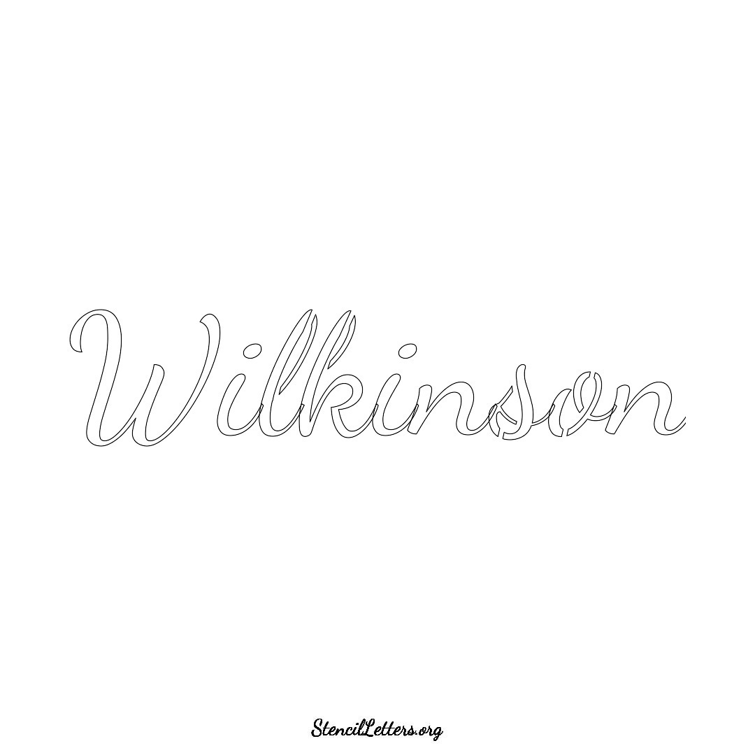 Wilkinson name stencil in Cursive Script Lettering