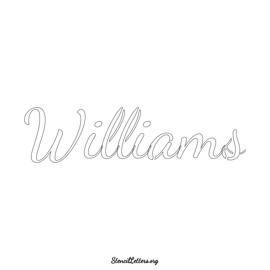 Williams name stencil in Cursive Script Lettering