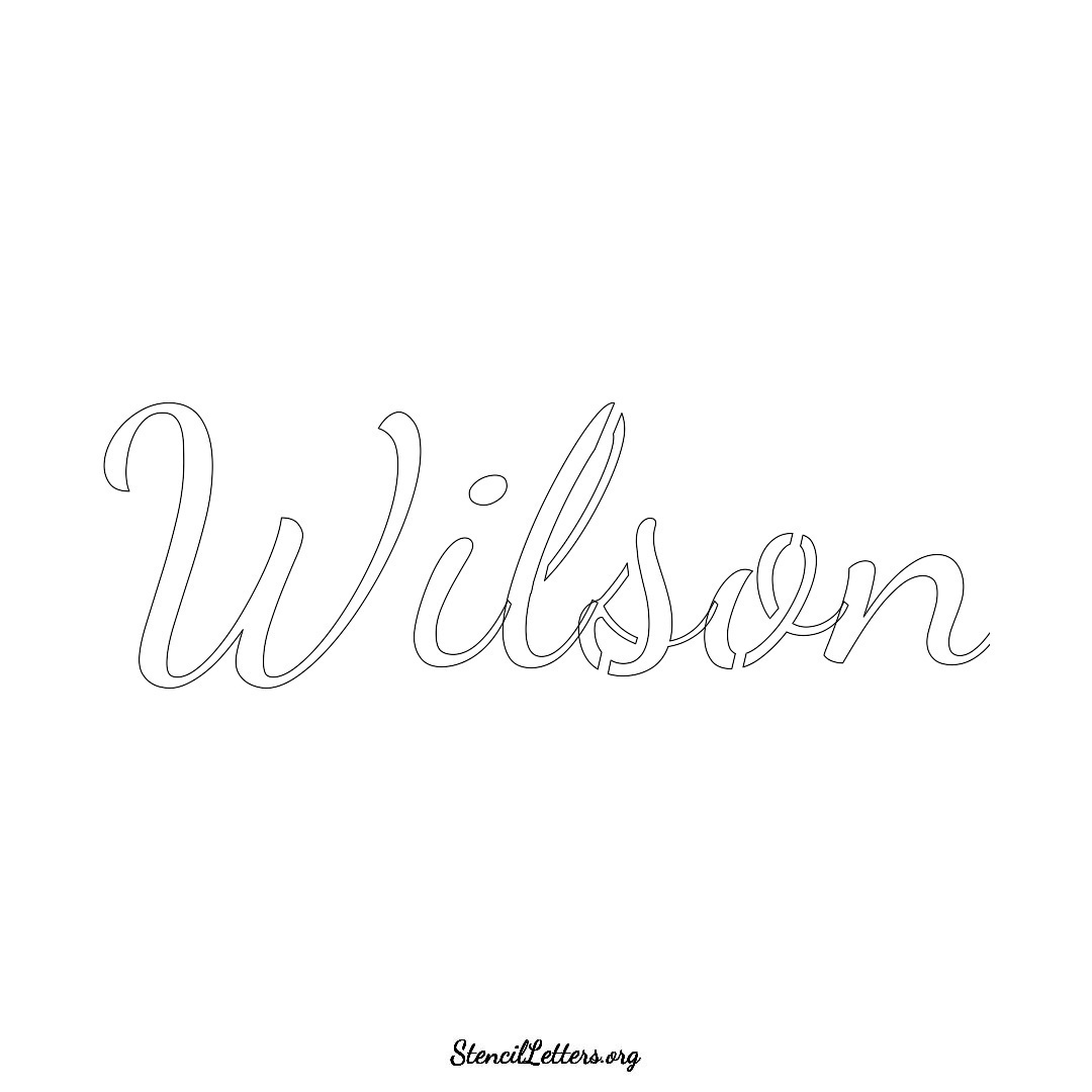 Wilson name stencil in Cursive Script Lettering