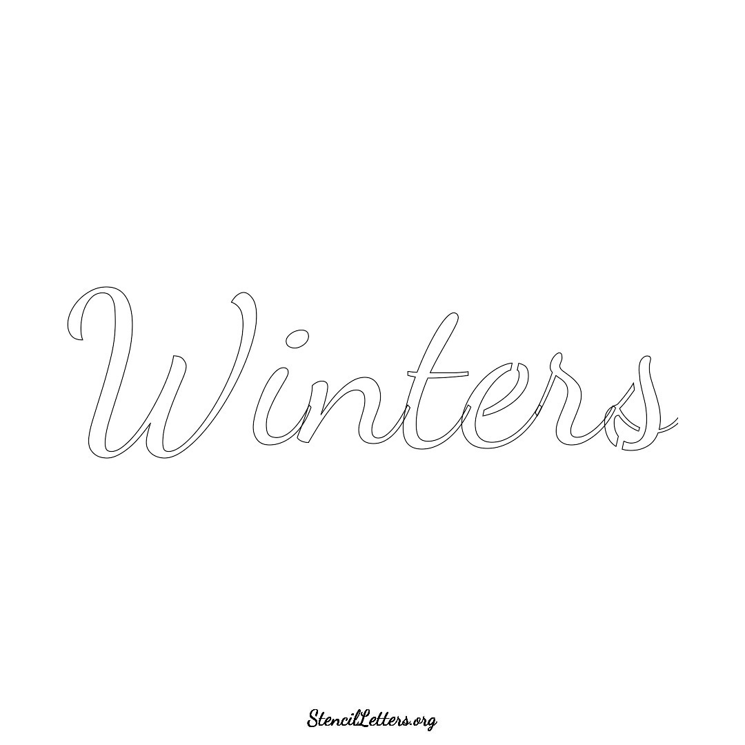 Winters name stencil in Cursive Script Lettering