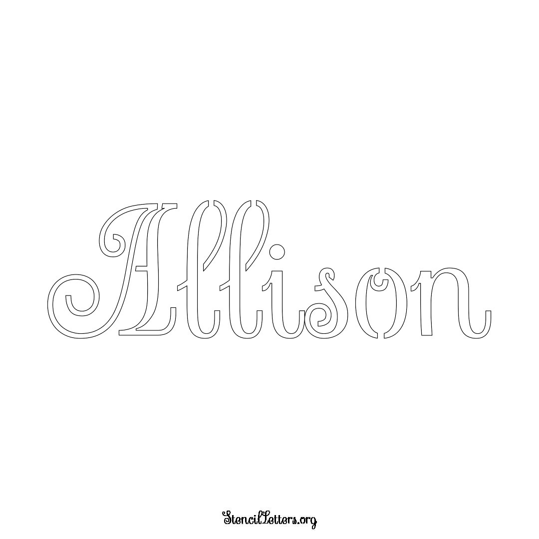 Allison name stencil in Ornamental Cursive Lettering