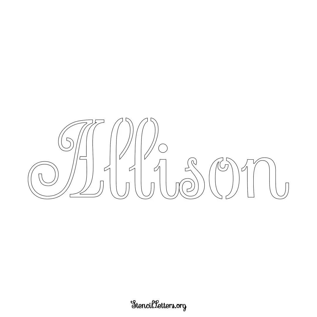 Allison Free Printable Family Name Stencils with 6 Unique Typography and Lettering Bridges
