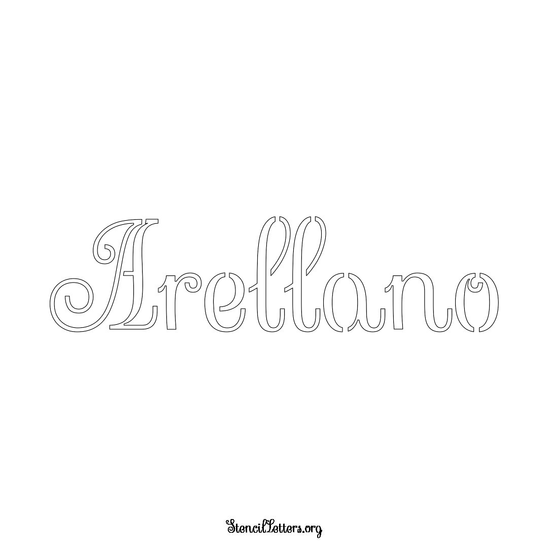 Arellano name stencil in Ornamental Cursive Lettering