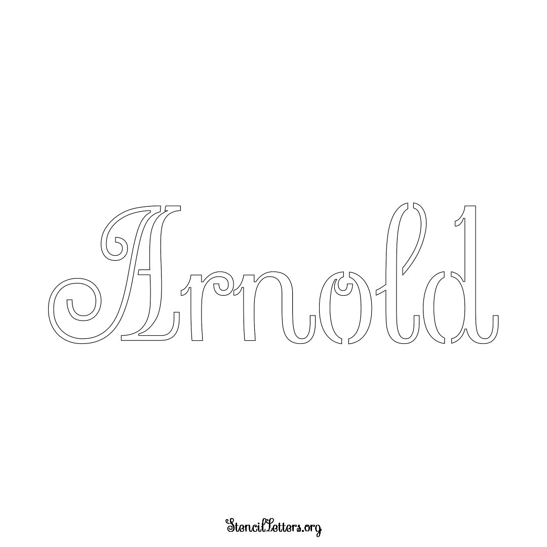 Arnold name stencil in Ornamental Cursive Lettering