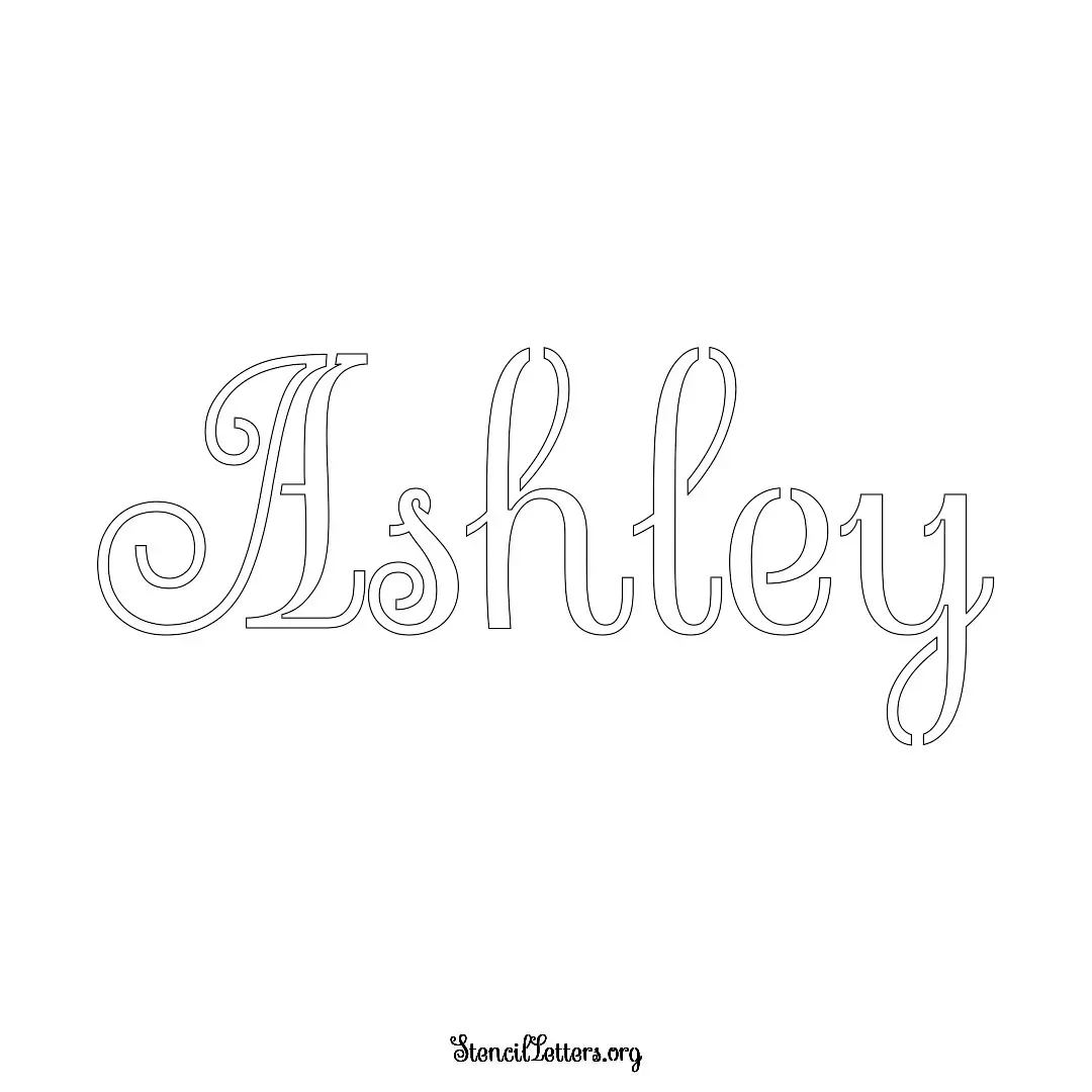 Ashley Free Printable Family Name Stencils with 6 Unique Typography and Lettering Bridges