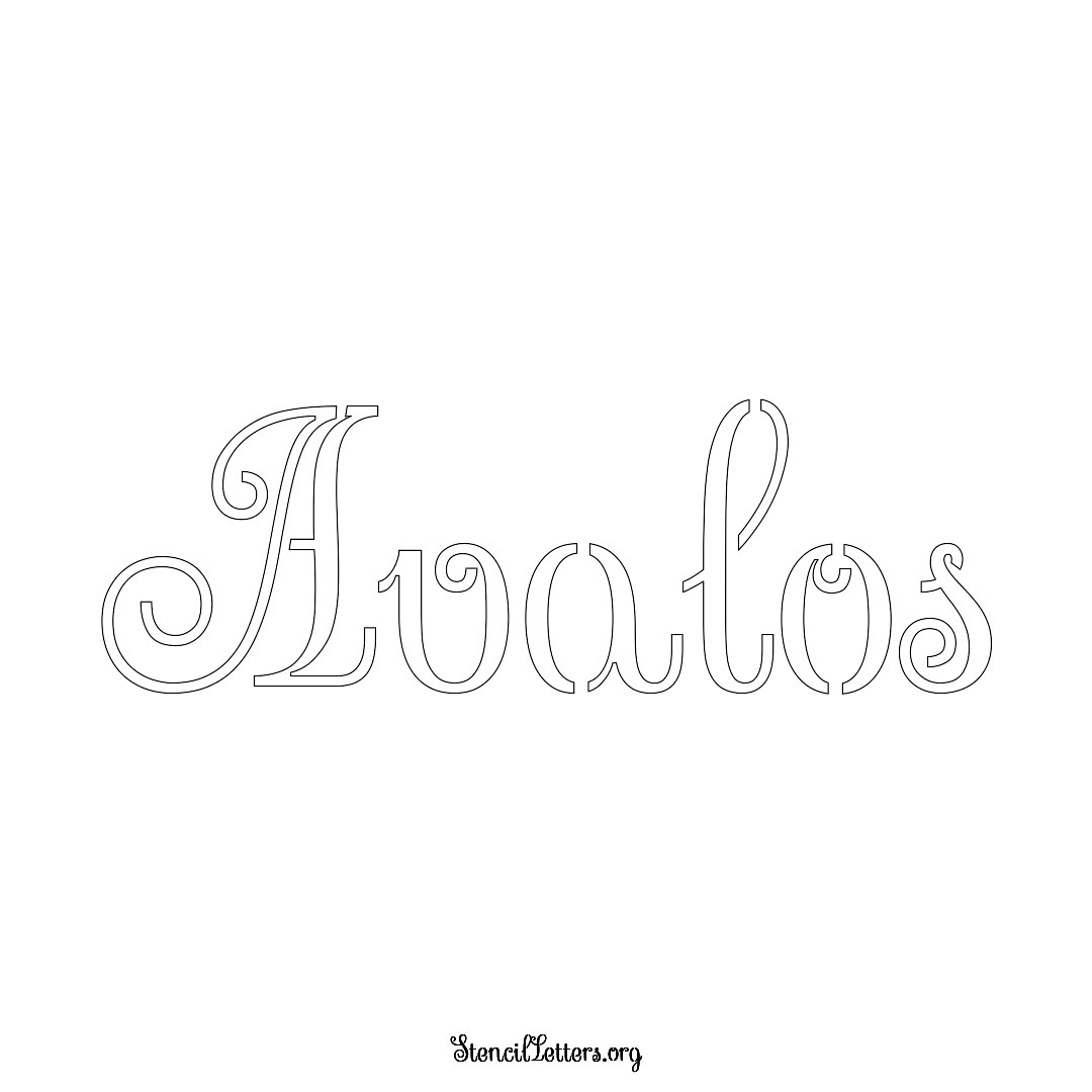Avalos name stencil in Ornamental Cursive Lettering