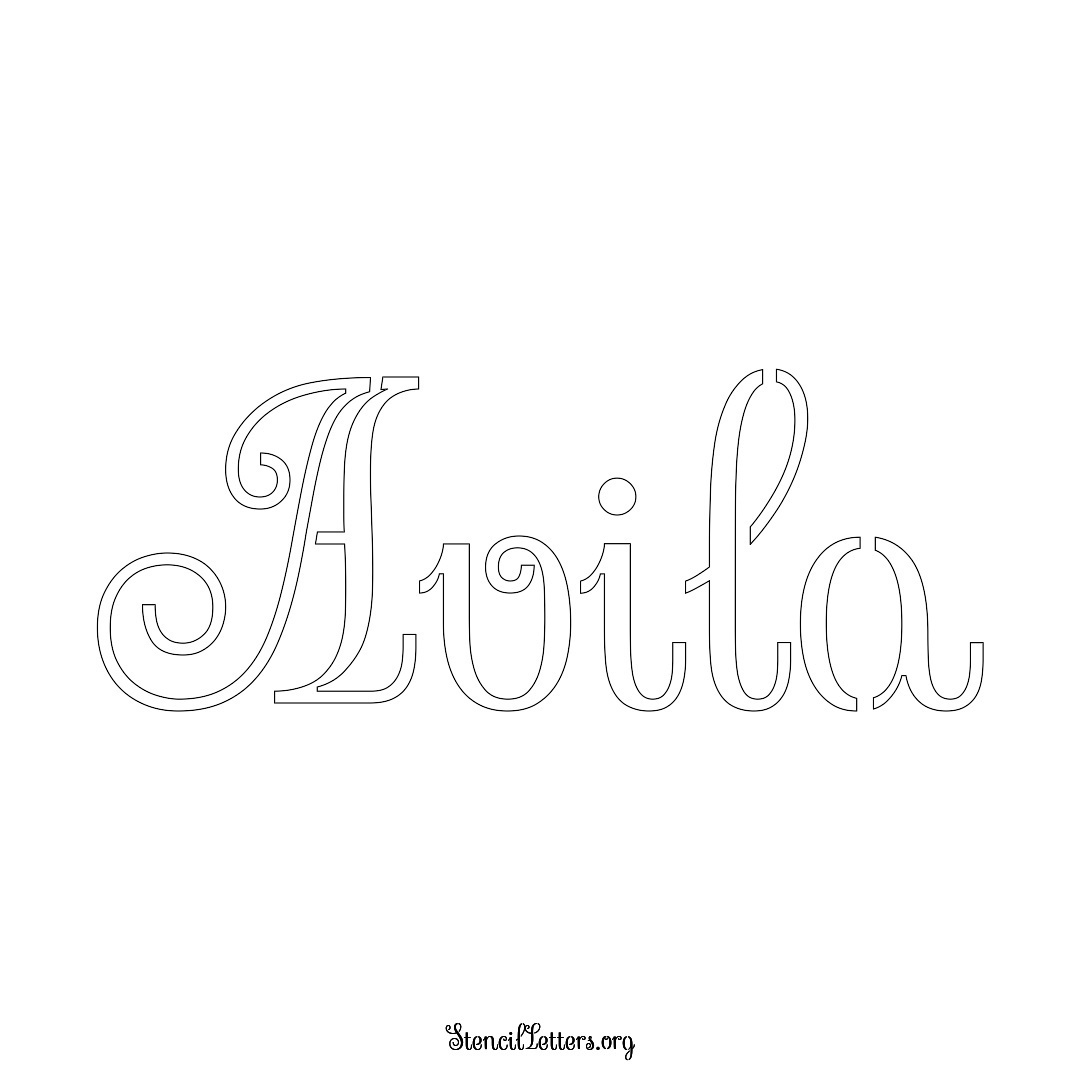 Avila name stencil in Ornamental Cursive Lettering
