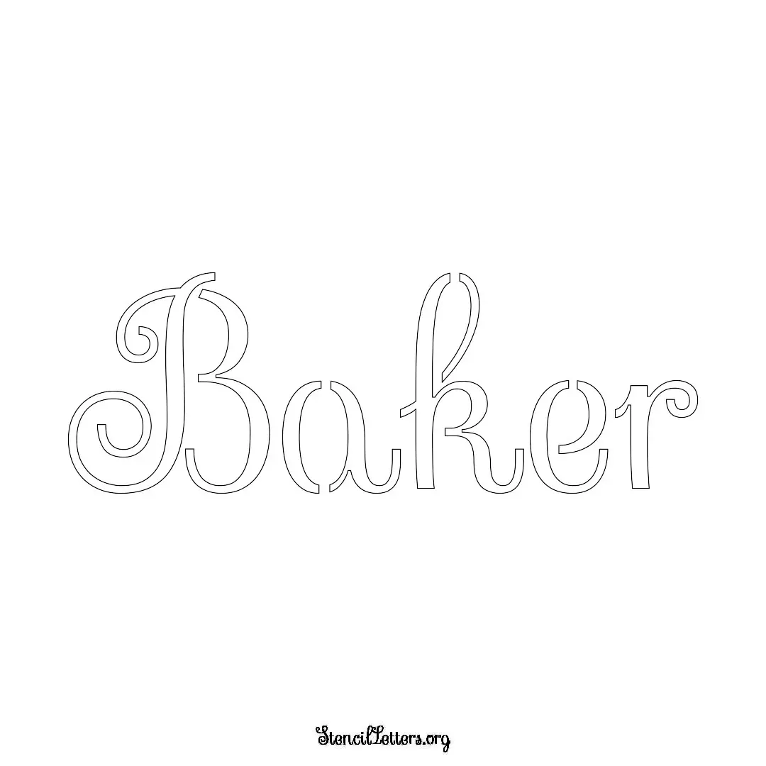 Baker Free Printable Family Name Stencils with 6 Unique Typography and Lettering Bridges