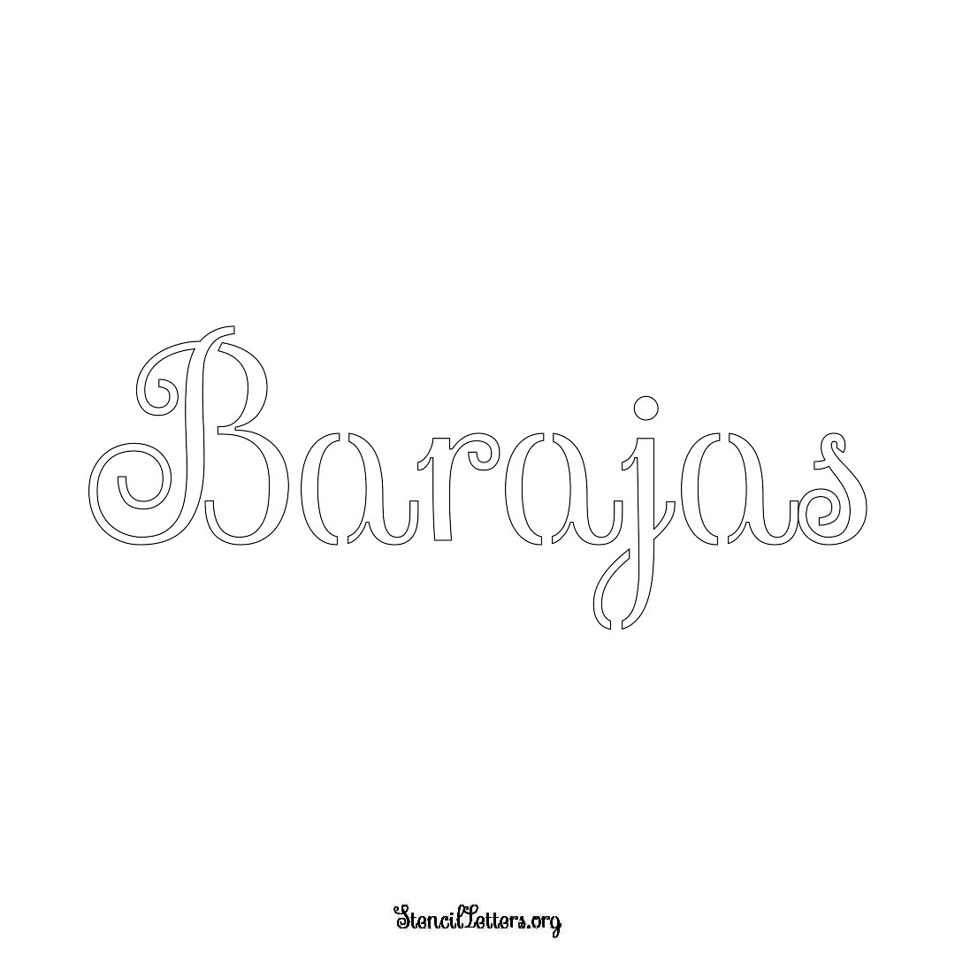 Barajas name stencil in Ornamental Cursive Lettering