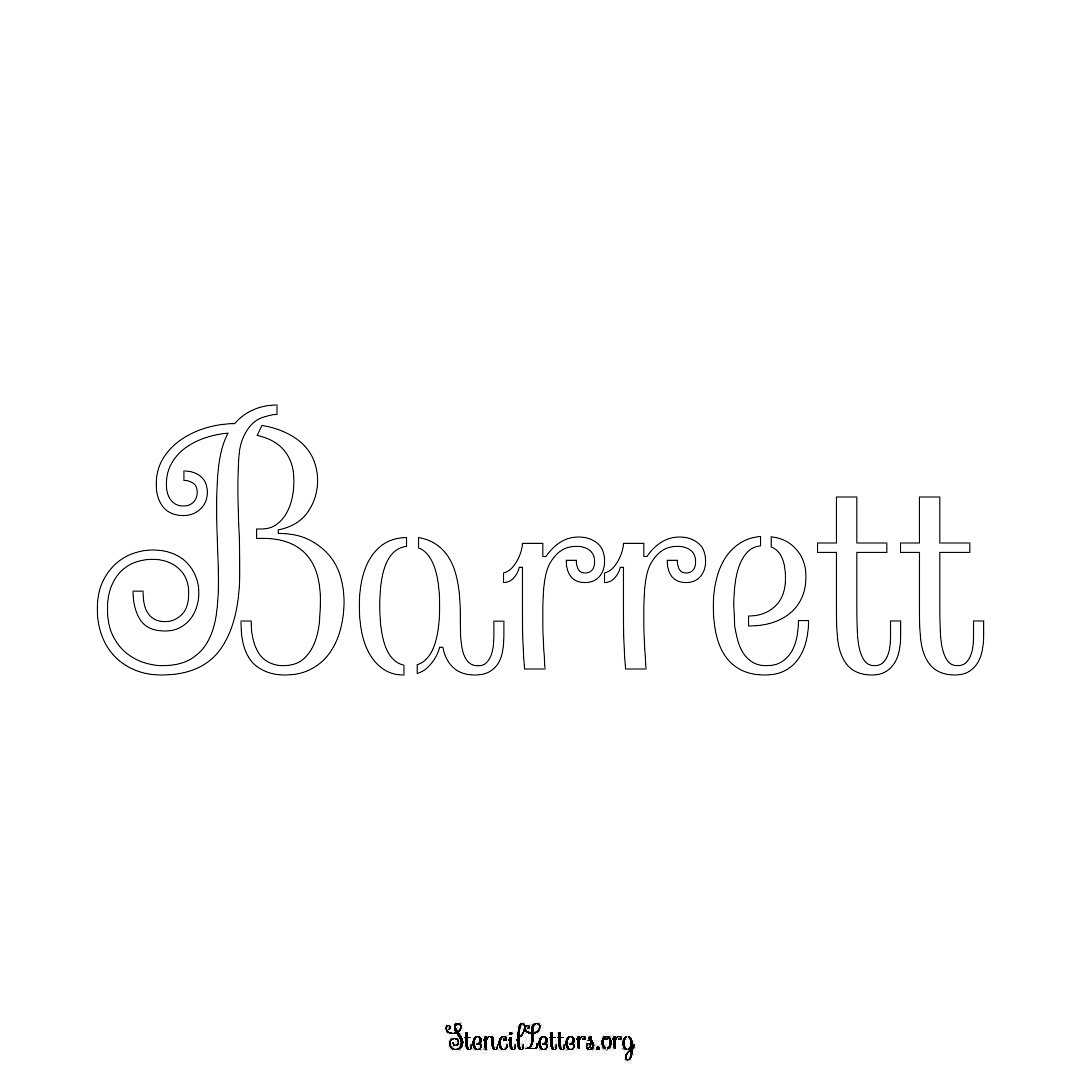 Barrett name stencil in Ornamental Cursive Lettering