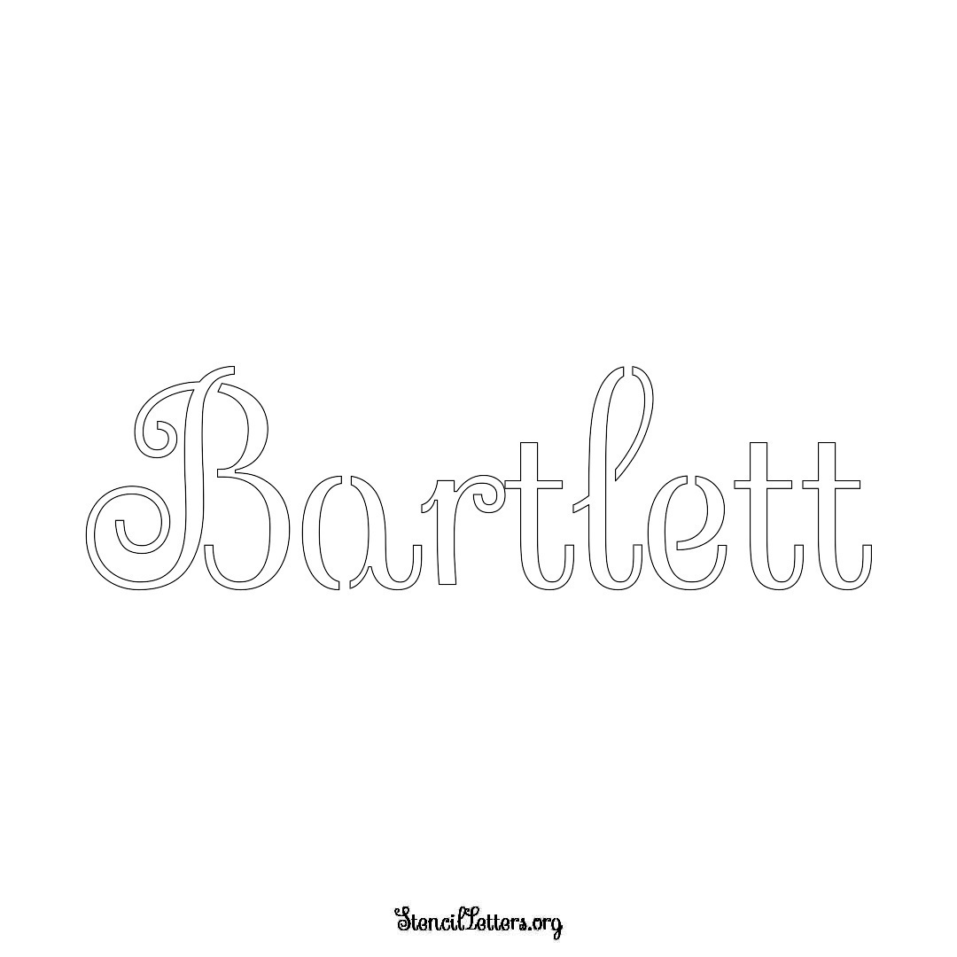 Bartlett name stencil in Ornamental Cursive Lettering