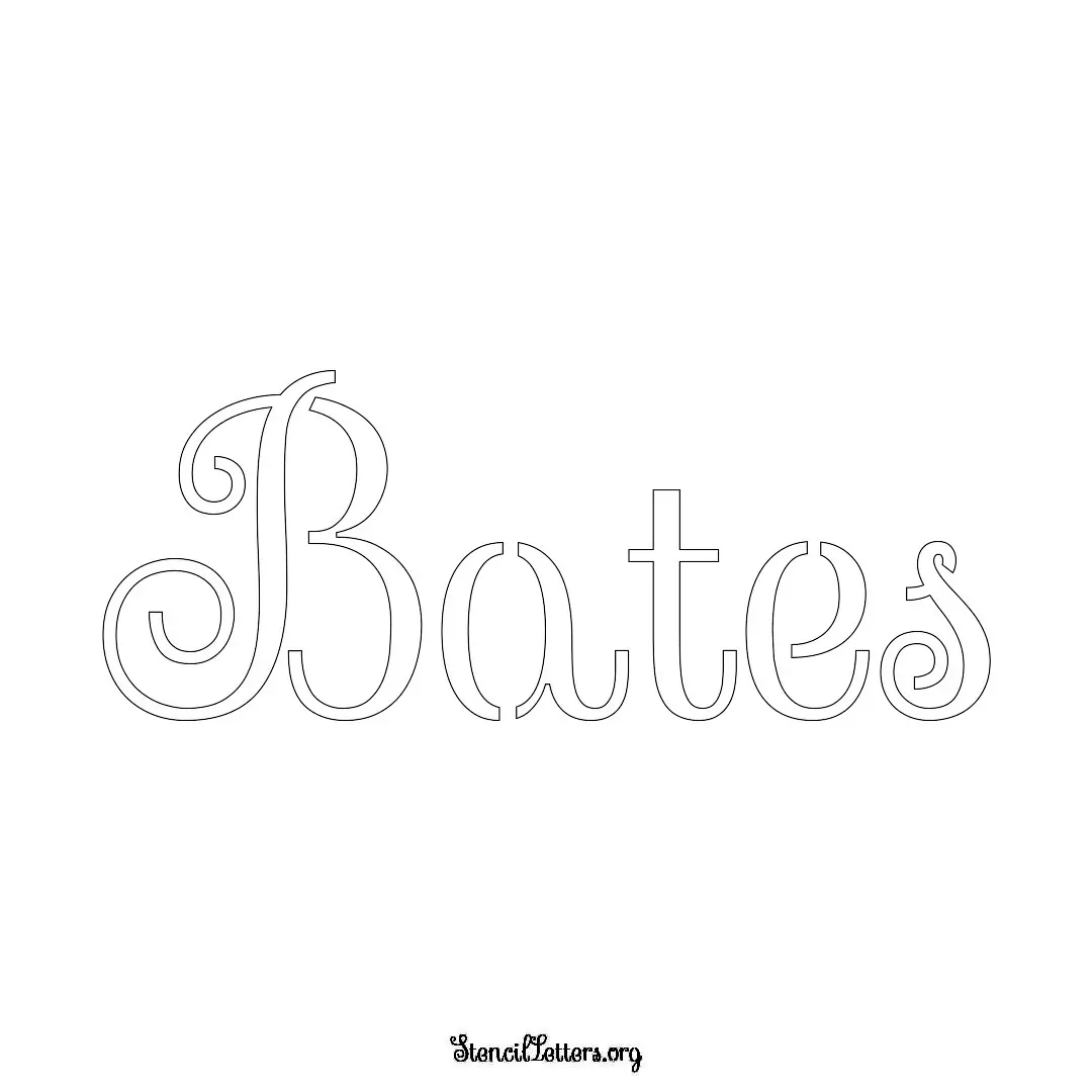 Bates Free Printable Family Name Stencils with 6 Unique Typography and Lettering Bridges