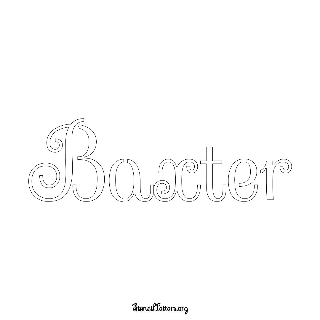 Baxter name stencil in Ornamental Cursive Lettering