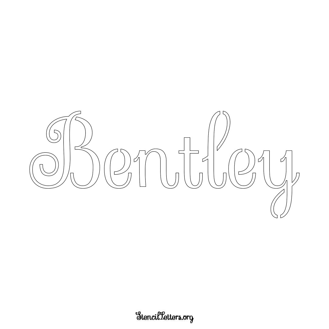 Bentley name stencil in Ornamental Cursive Lettering