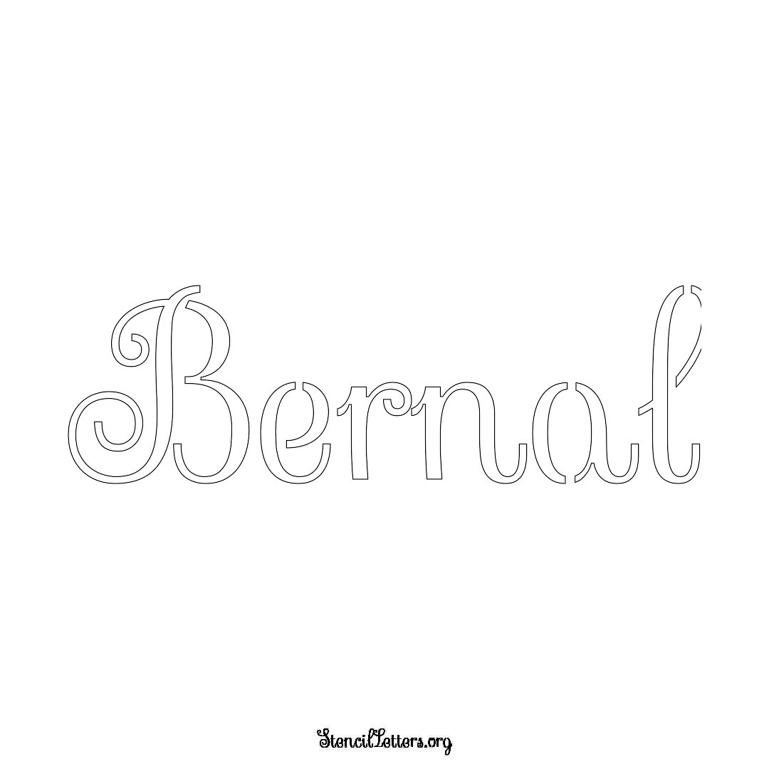 Bernal name stencil in Ornamental Cursive Lettering