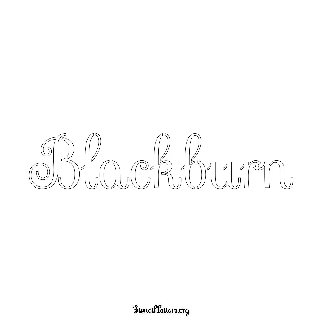 Blackburn Free Printable Family Name Stencils with 6 Unique Typography and Lettering Bridges