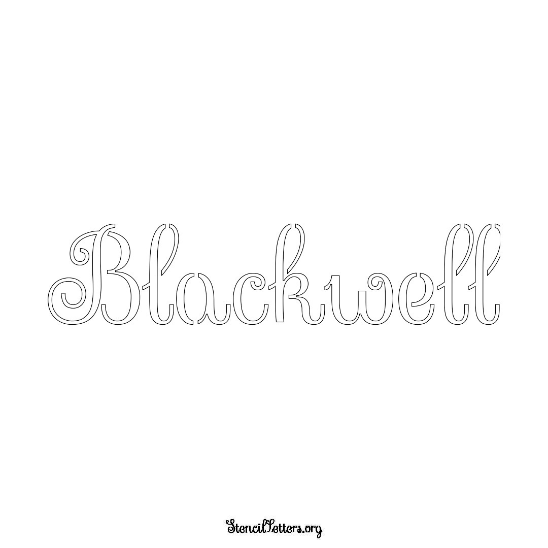 Blackwell name stencil in Ornamental Cursive Lettering