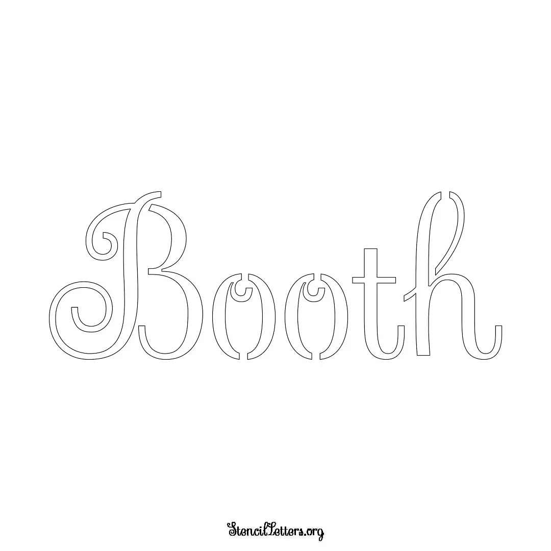 Booth Free Printable Family Name Stencils with 6 Unique Typography and Lettering Bridges