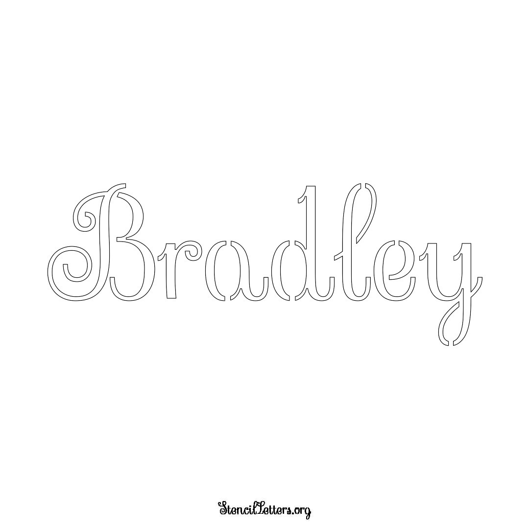 Bradley name stencil in Ornamental Cursive Lettering