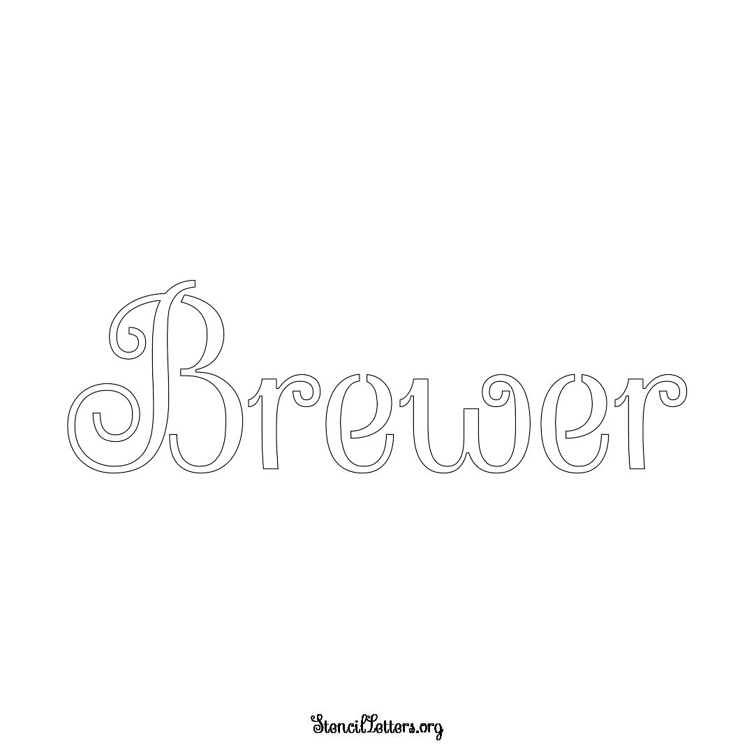 Brewer name stencil in Ornamental Cursive Lettering