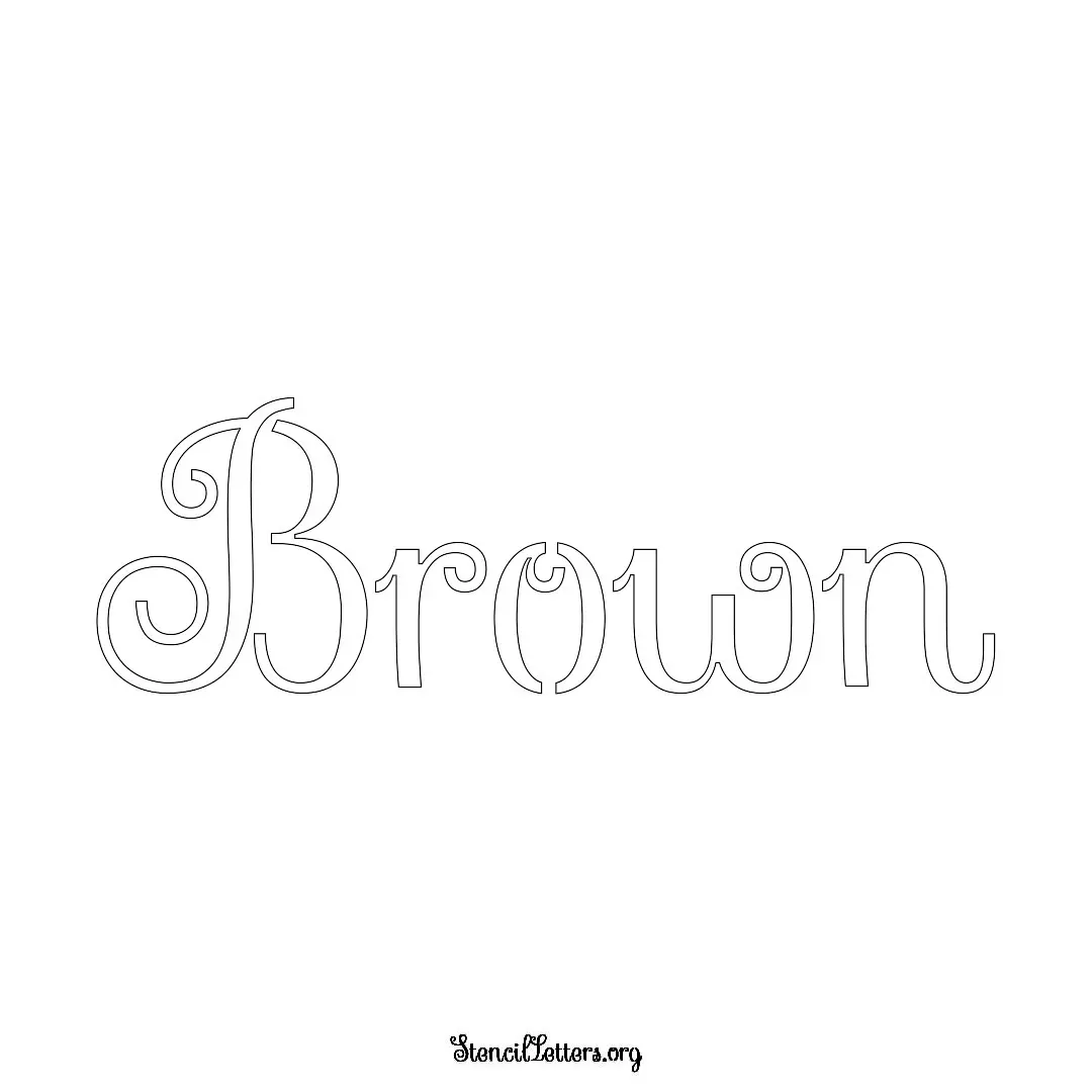 Brown Free Printable Family Name Stencils with 6 Unique Typography and Lettering Bridges