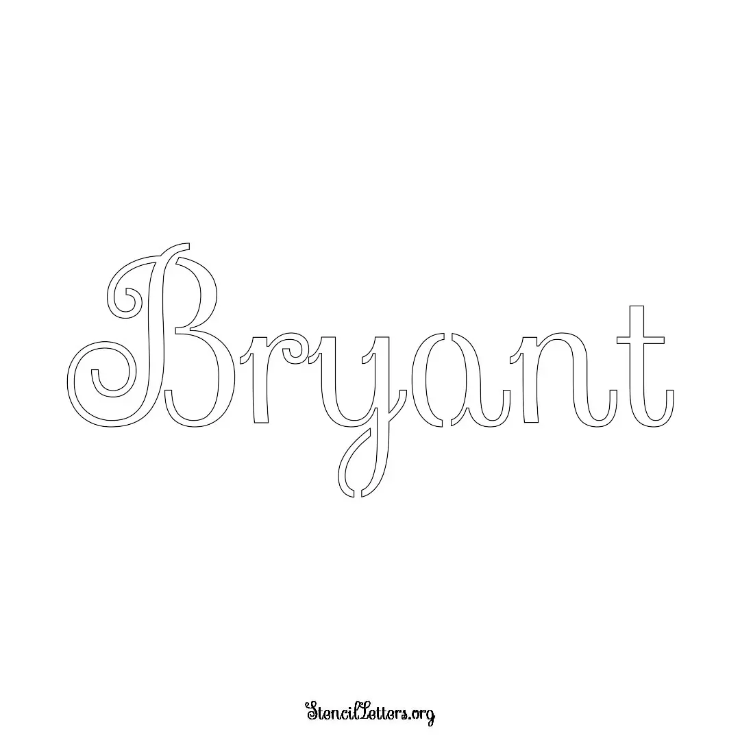 Bryant Free Printable Family Name Stencils with 6 Unique Typography and Lettering Bridges