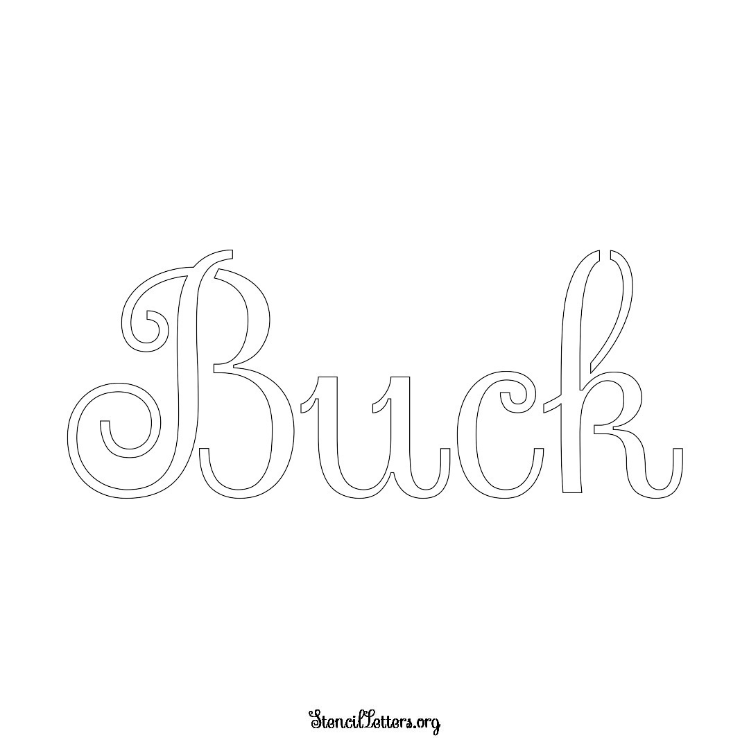 Buck name stencil in Ornamental Cursive Lettering