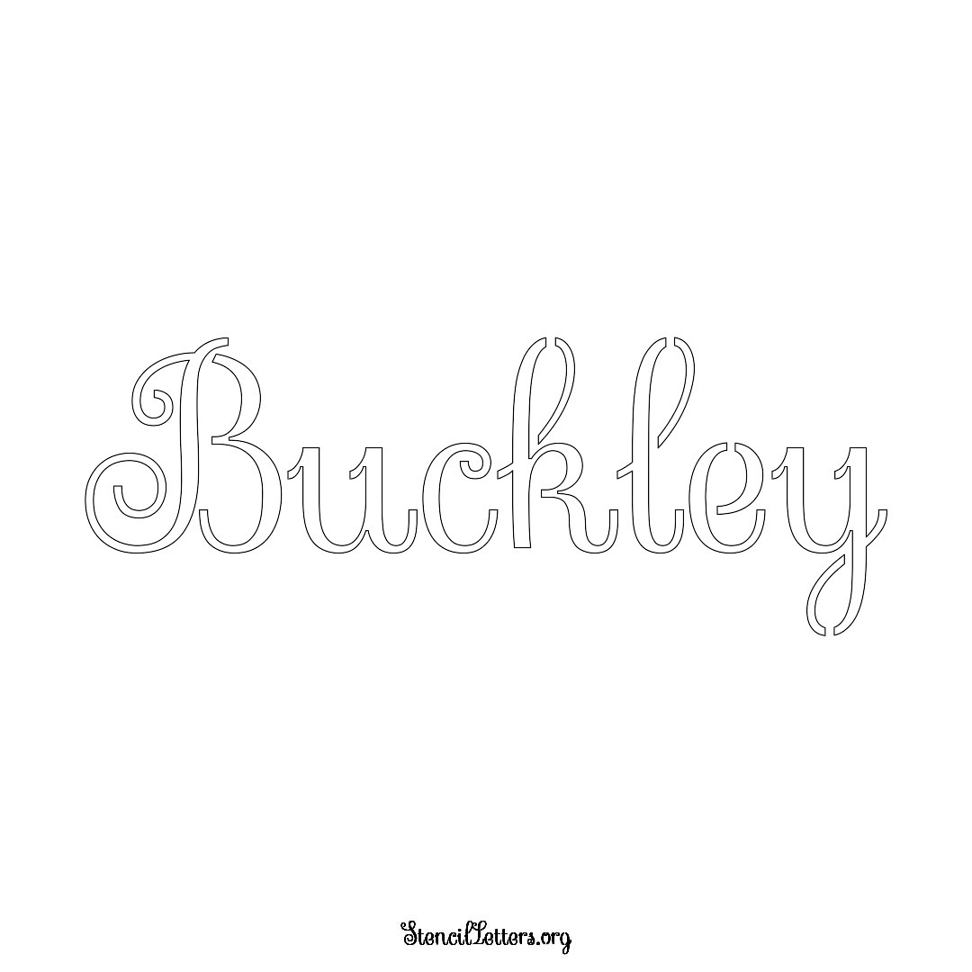 Buckley name stencil in Ornamental Cursive Lettering