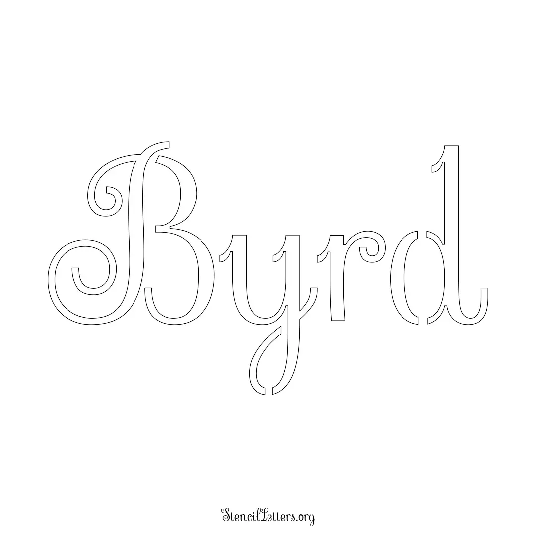 Byrd Free Printable Family Name Stencils with 6 Unique Typography and Lettering Bridges