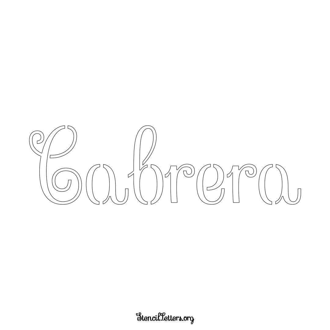 Cabrera name stencil in Ornamental Cursive Lettering