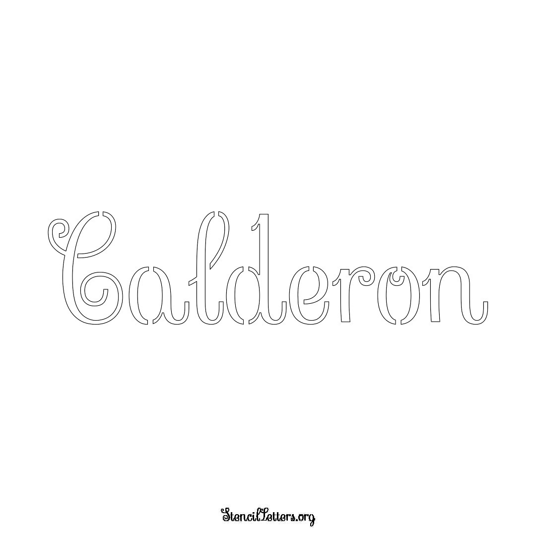 Calderon name stencil in Ornamental Cursive Lettering