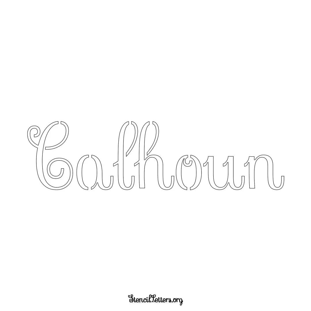 Calhoun Free Printable Family Name Stencils with 6 Unique Typography and Lettering Bridges