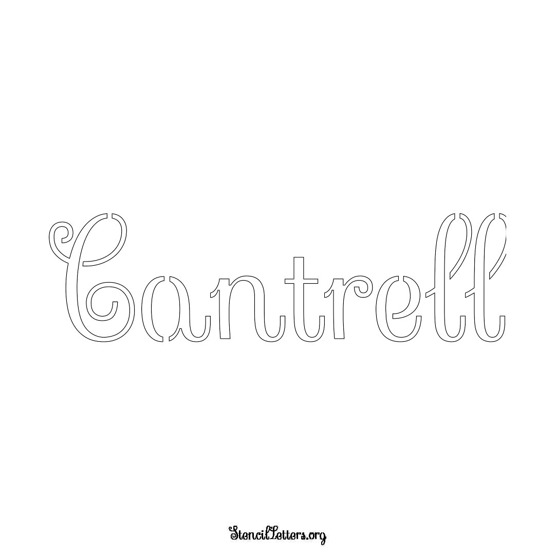 Cantrell name stencil in Ornamental Cursive Lettering