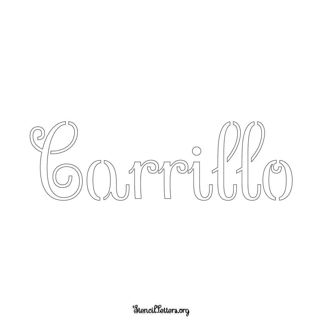 Carrillo Free Printable Family Name Stencils with 6 Unique Typography and Lettering Bridges