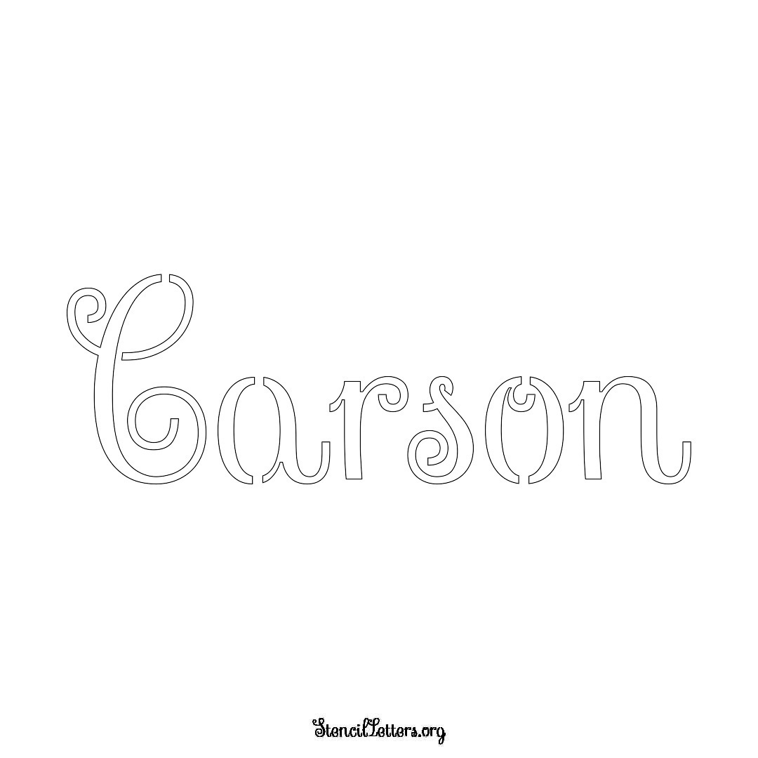 Carson name stencil in Ornamental Cursive Lettering