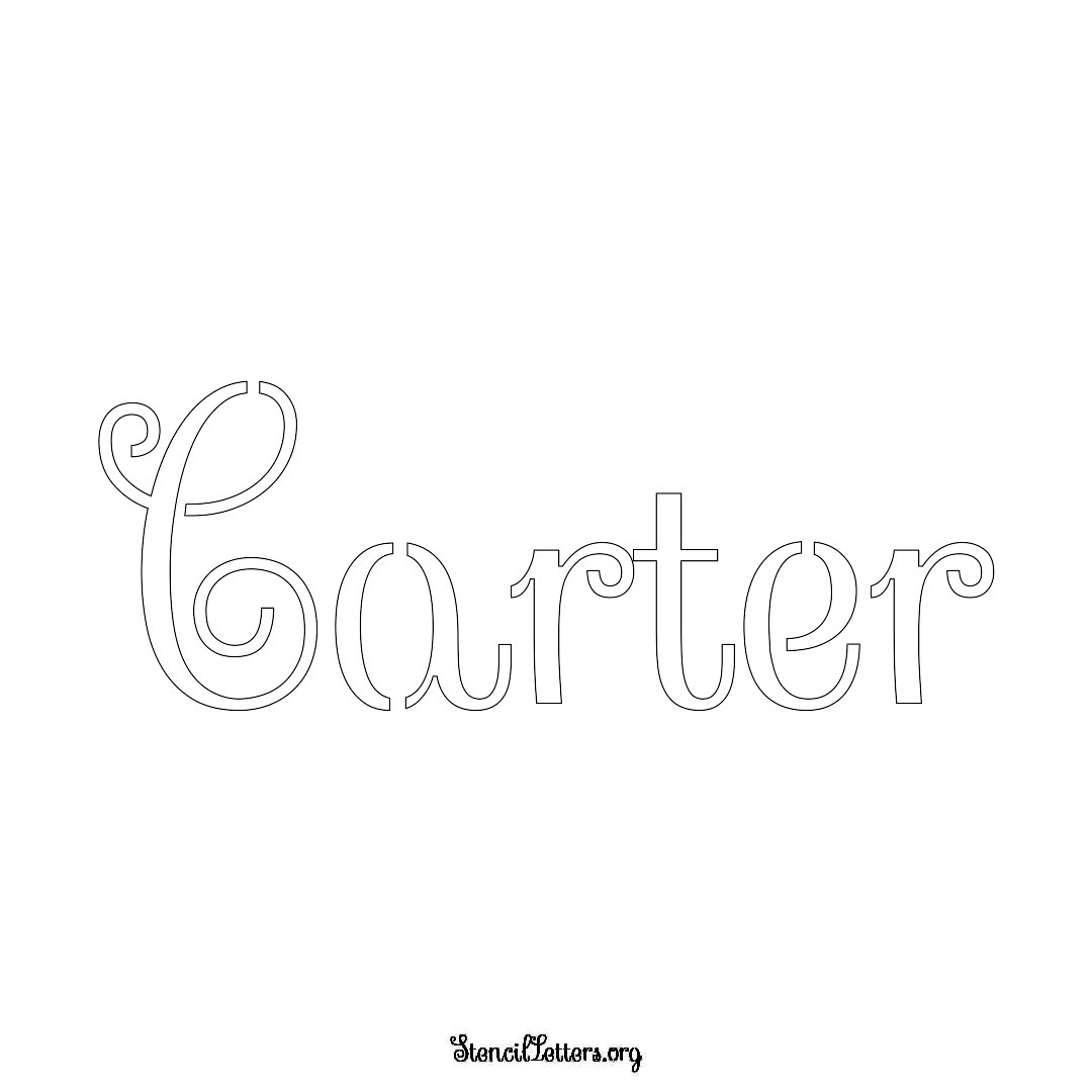 Carter name stencil in Ornamental Cursive Lettering