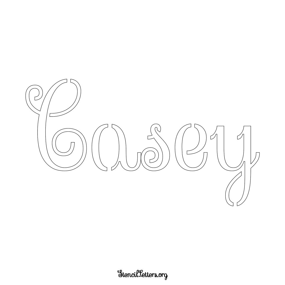 Casey name stencil in Ornamental Cursive Lettering