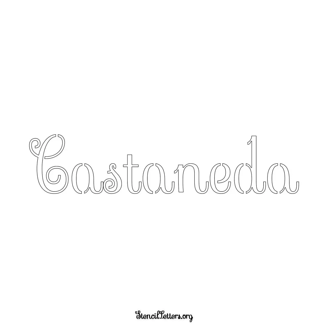 Castaneda Free Printable Family Name Stencils with 6 Unique Typography and Lettering Bridges