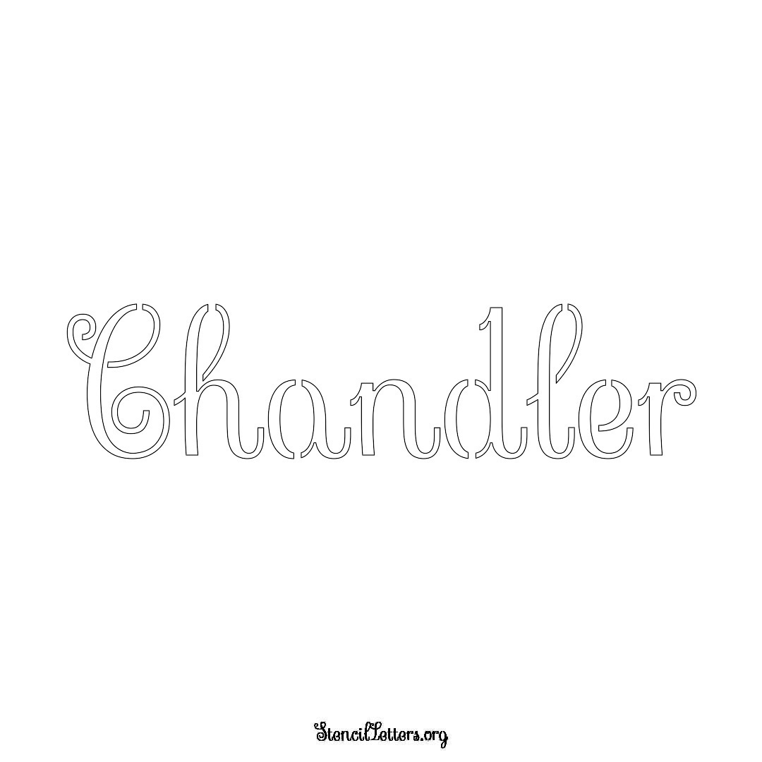 Chandler name stencil in Ornamental Cursive Lettering