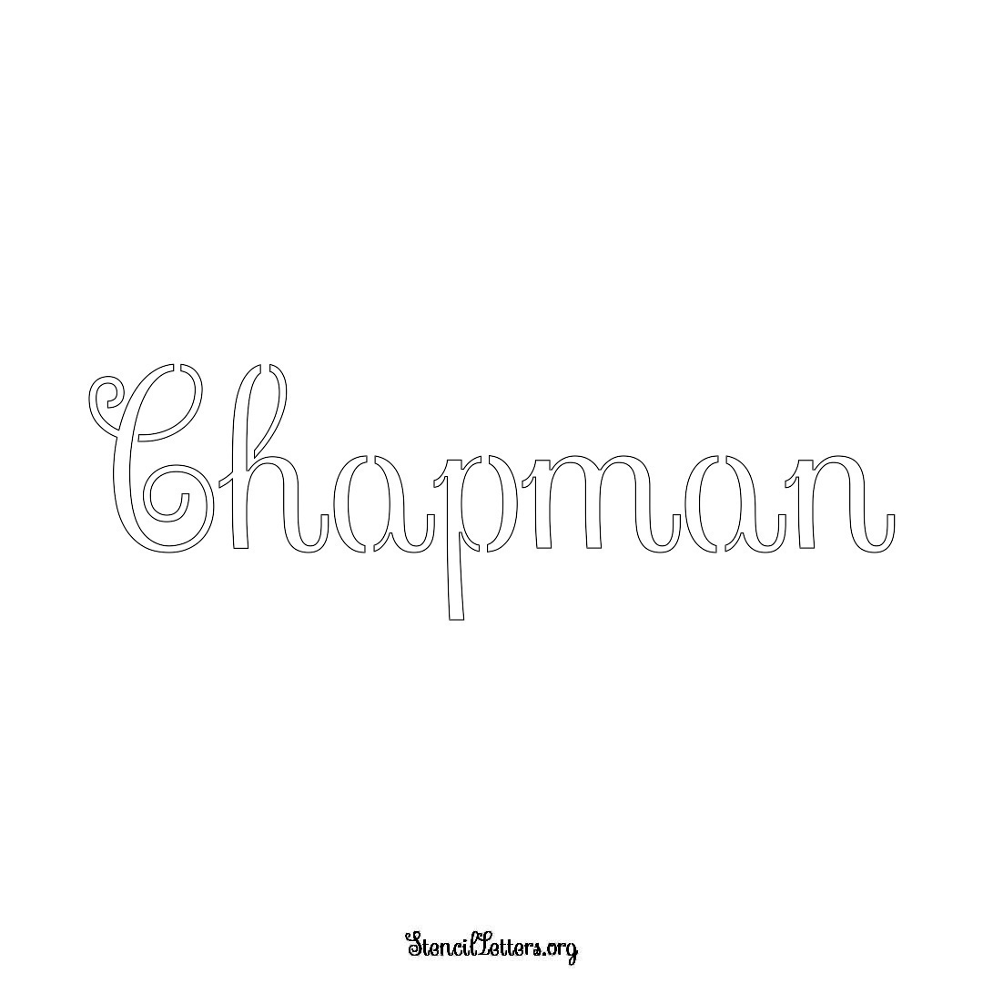 Chapman name stencil in Ornamental Cursive Lettering