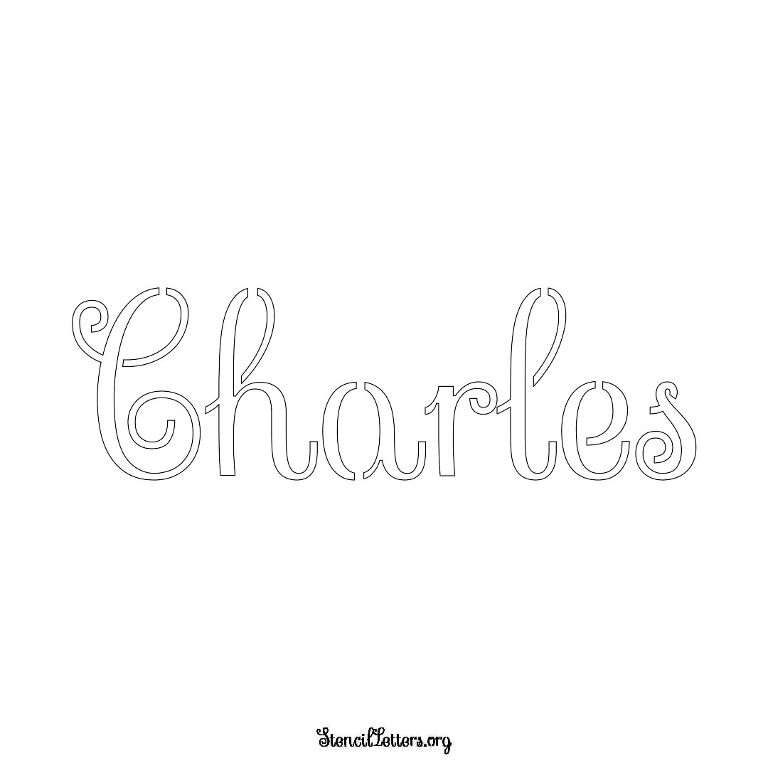 Charles name stencil in Ornamental Cursive Lettering