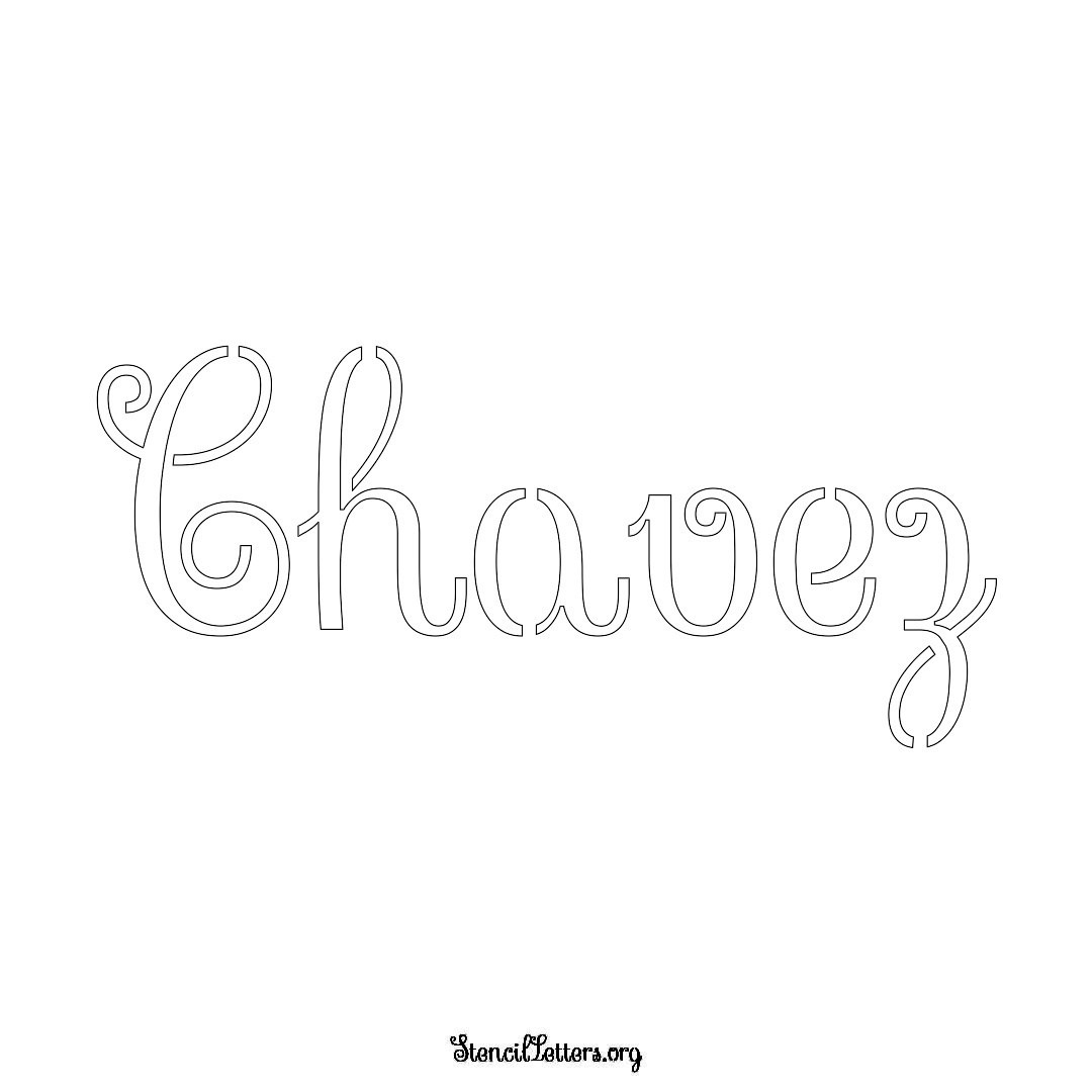 Chavez name stencil in Ornamental Cursive Lettering