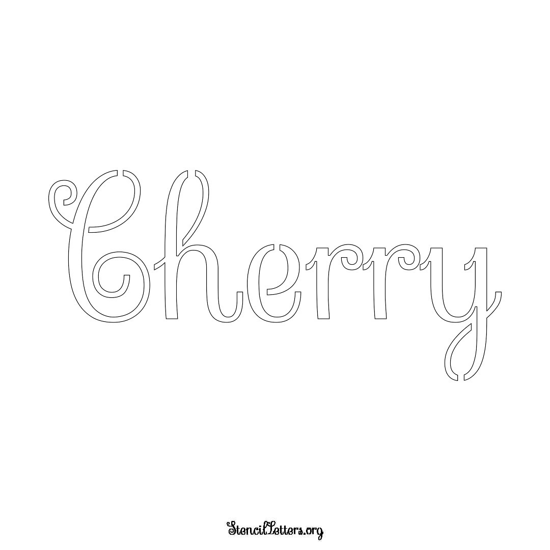 Cherry name stencil in Ornamental Cursive Lettering