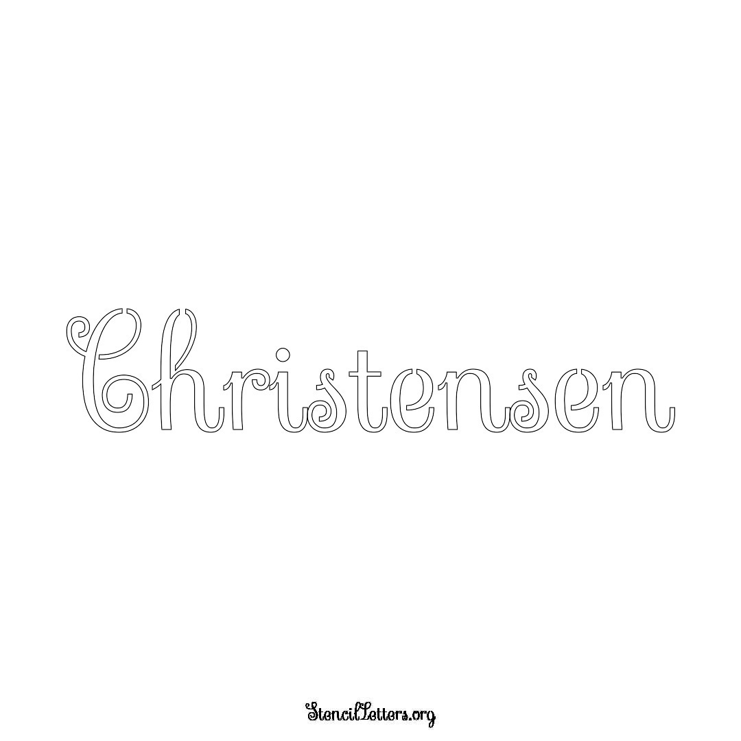 Christensen name stencil in Ornamental Cursive Lettering